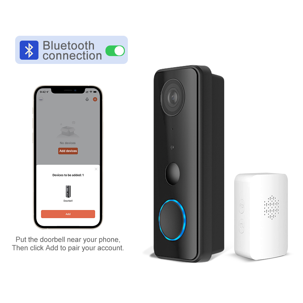 Peephole Camera Viewer - 2MP 1080P Tuya APP Bluetooth Energiesparende