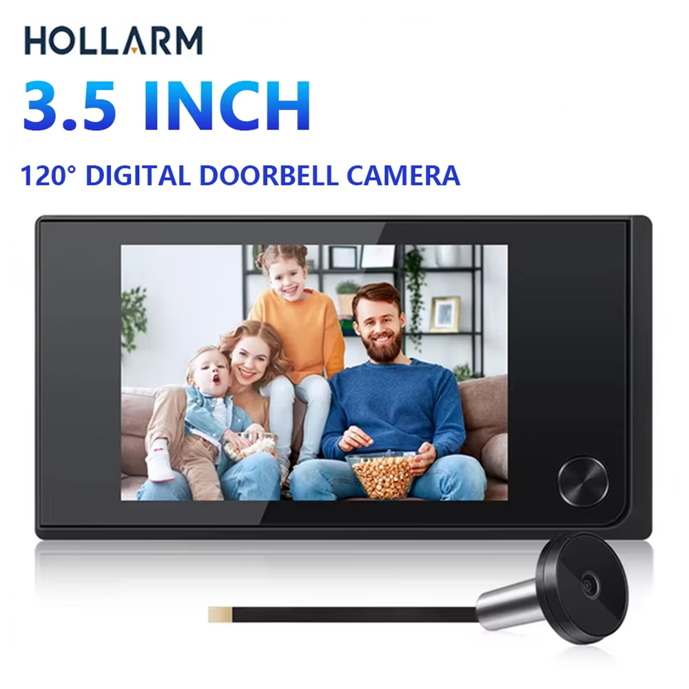 Peephole Camera Viewer - Hollarm 3,5 Zoll kabellose Türklingelkamera, 120-Grad-Winkel,