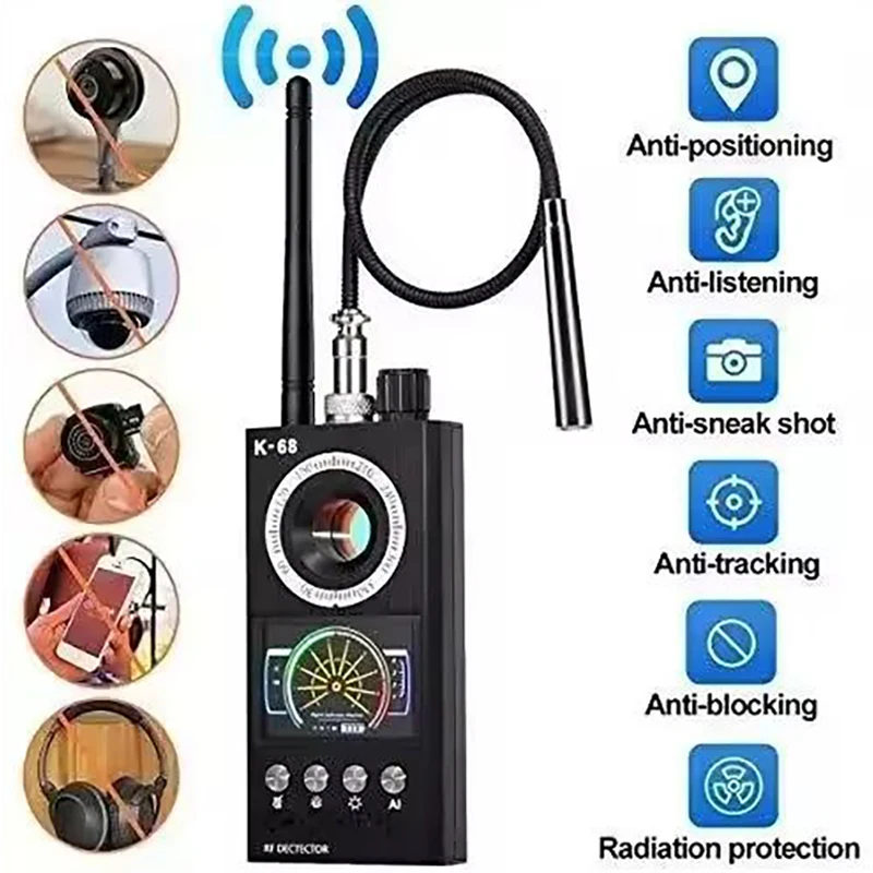 Home Security Hidden Cameras - Professioneller Anti-Spionage-Kameradetektor K68 Bug-Scanner Sicherheitsschutz RF-Signal-Kamera