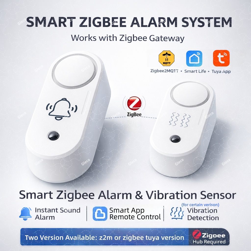 Home Security Blink - Zigbee-Sirenenalarm mit optionaler Vibrationserkennung, Sound- und