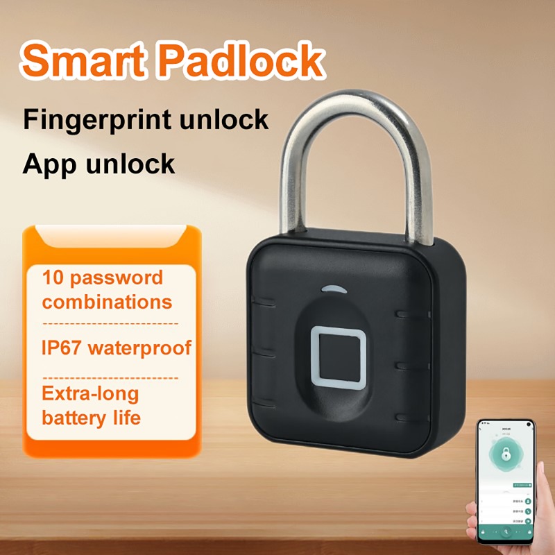 Door Lock Smart Keypad - Tuya Smart Biometrisches Fingerabdruck-Türschloss, elektronisches Bluetooth-Vorhängeschloss,