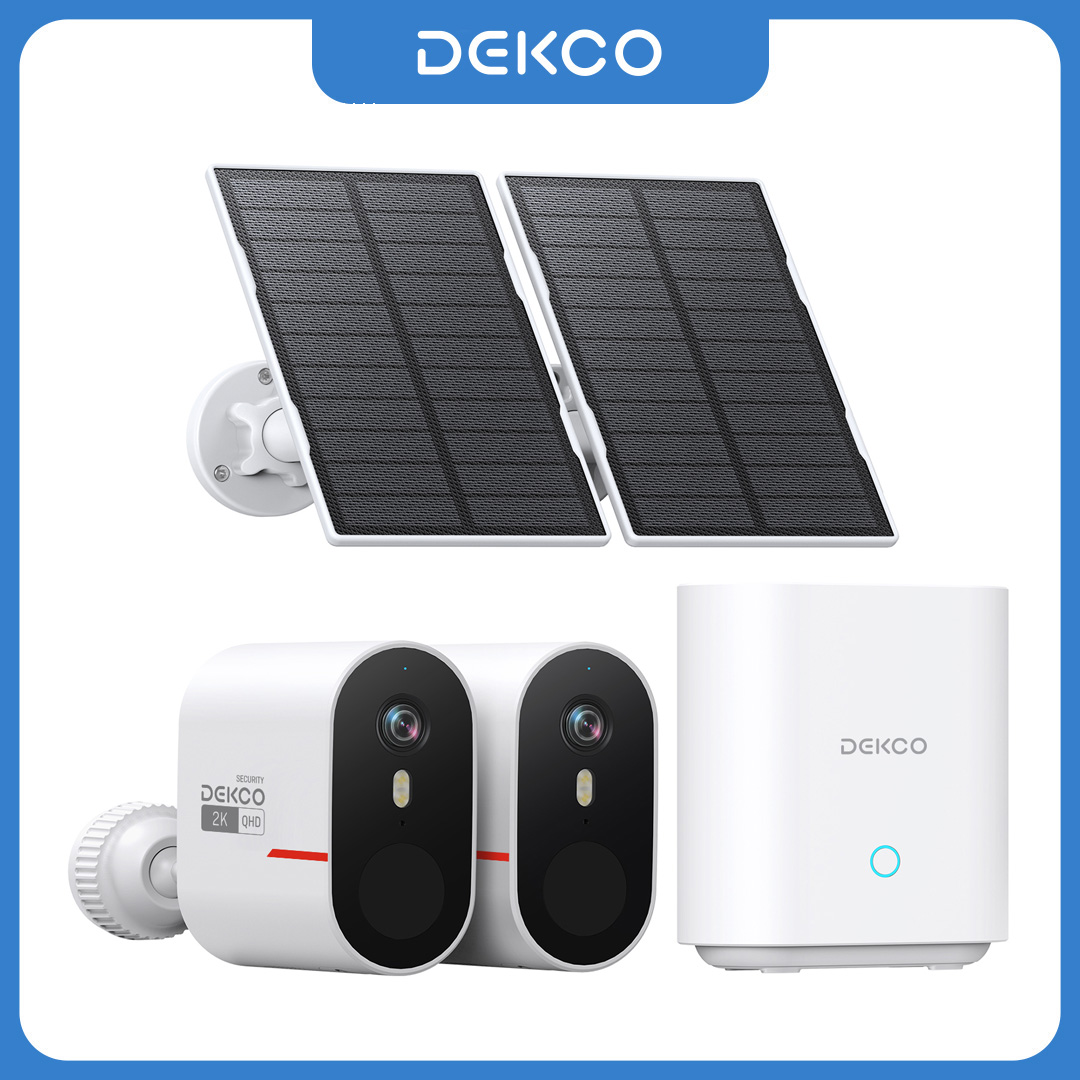 Home Security Camera System - Dekco 3MP WLAN-Solarkamerasystem 2-Kamera-Set Außen Drahtlose