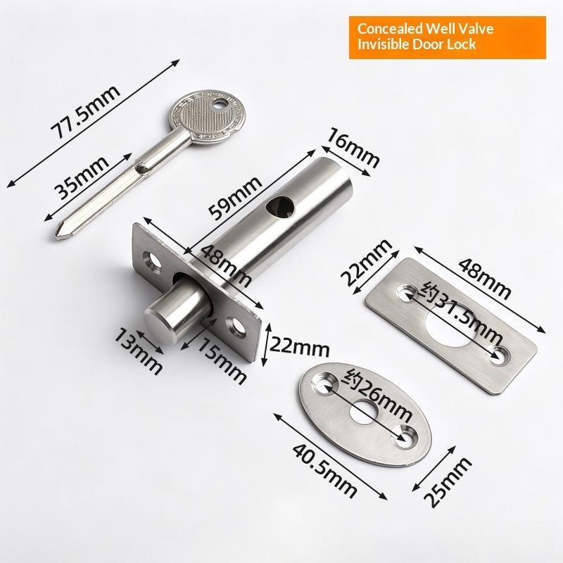 Home Security Key - Edelstahl-Anti-Diebstahl-Verstecktes Türschloss mit Sicherheitsschlüssel, Einfache Installation