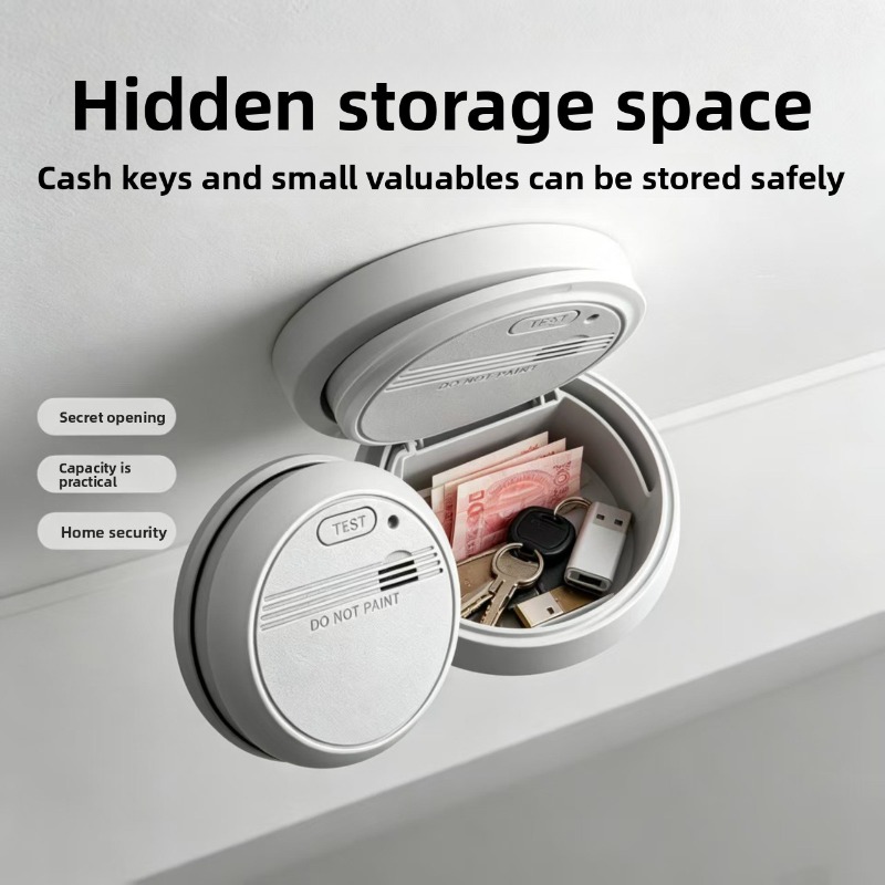 Home Security Key - Realistisch simulierte Rauchmelder-Box mit verstecktem Geheimfach