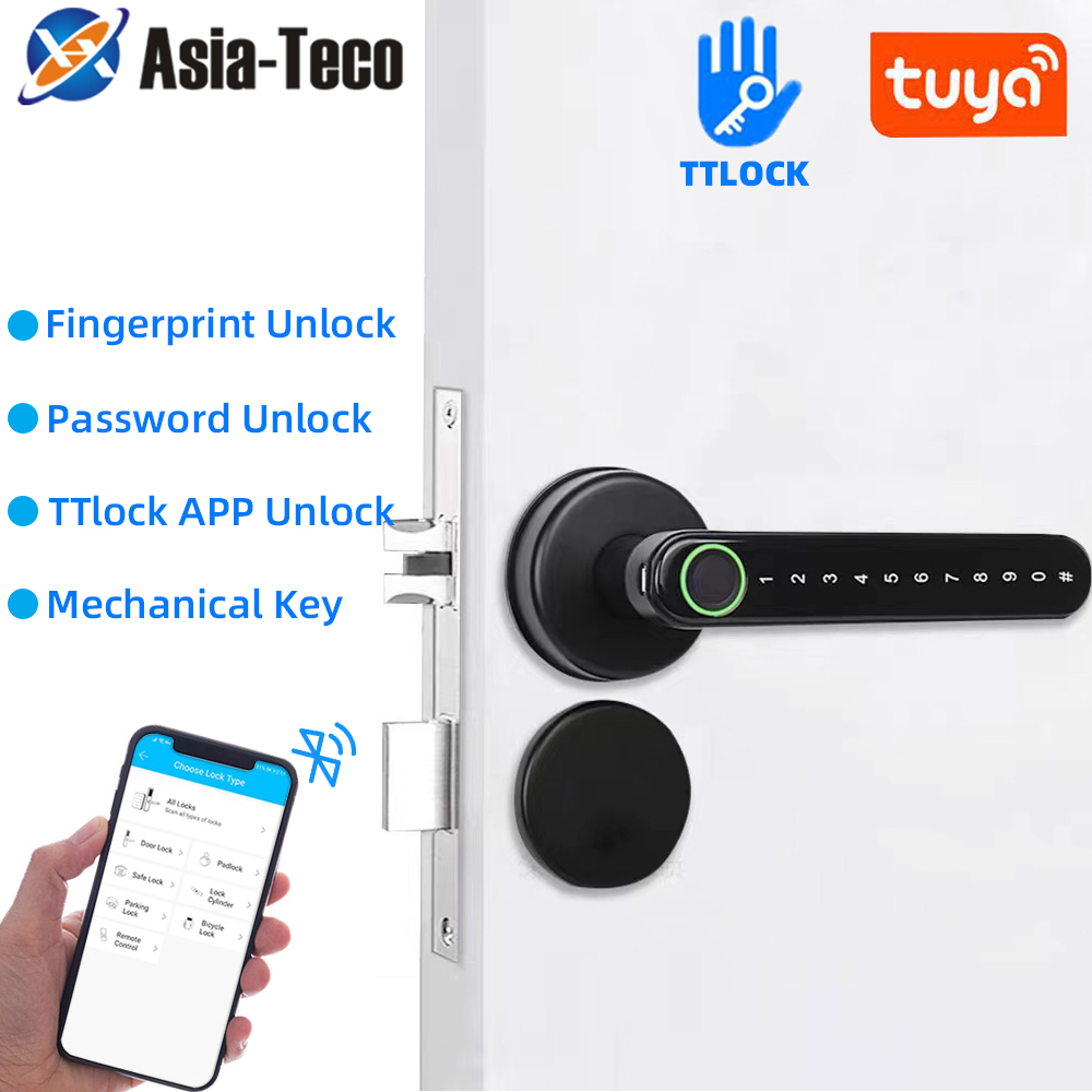 Door Lock Smart Keypad - TTLock Intelligentes Bluetooth-Fingerabdruckschloss, biometrisches Passwortcode-Türschloss mit