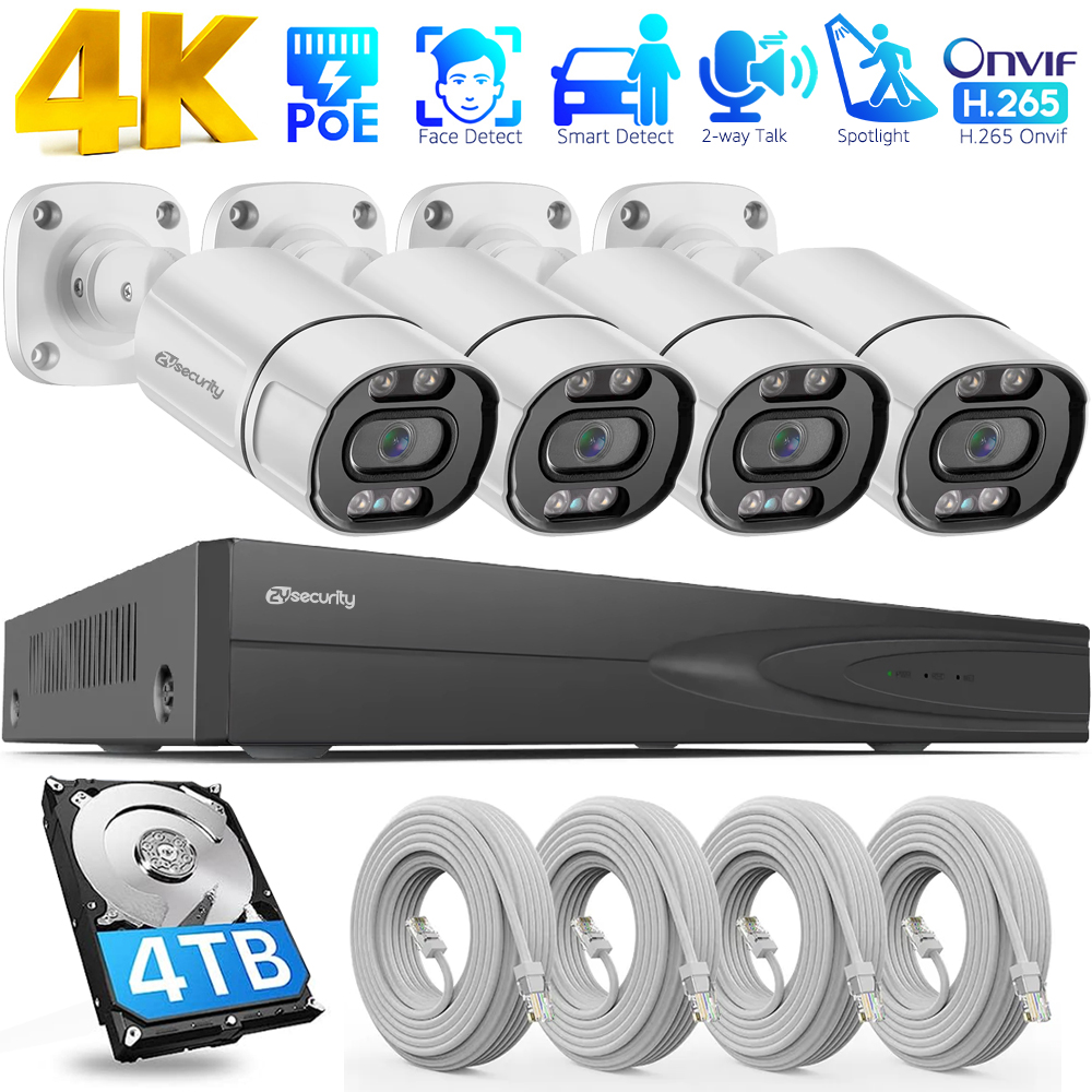 Home Security Camera System - 4K PoE Sicherheitskamerasystem 4CH PoE NVR