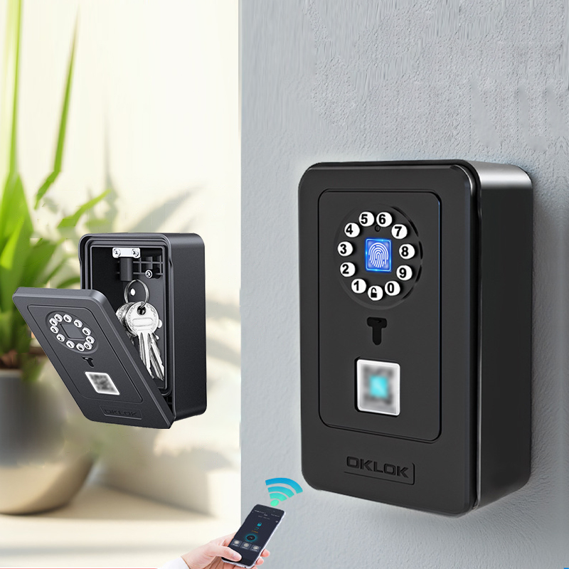 Home Security Key - Intelligentes Vorhängeschloss mit Passwort-Speicherfunktion, Fingerabdruck-Tresor für