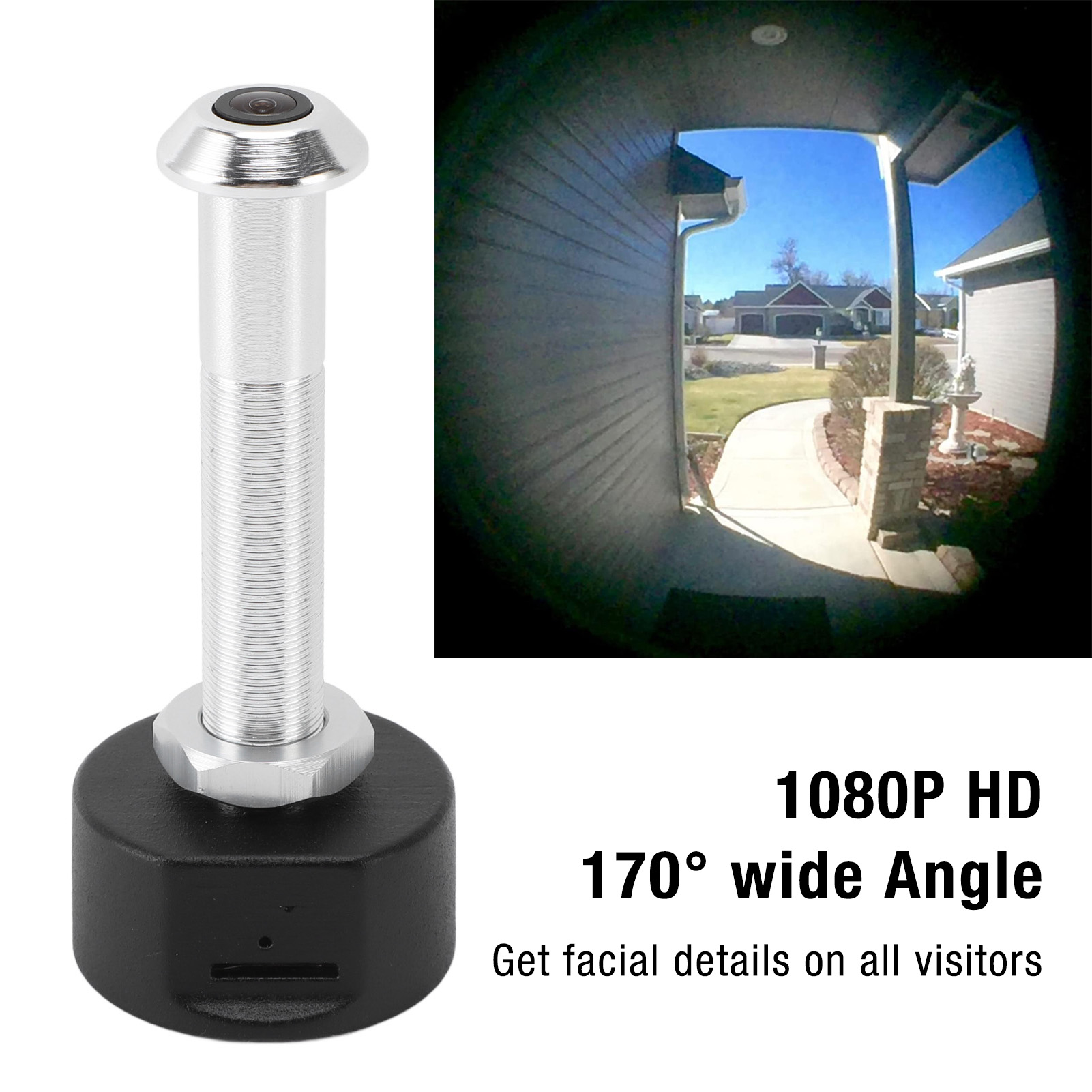 Peephole Camera Viewer - Digitaler Türspion 1080P HD Aluminiumlegierungsgehäuse Nachtsicht