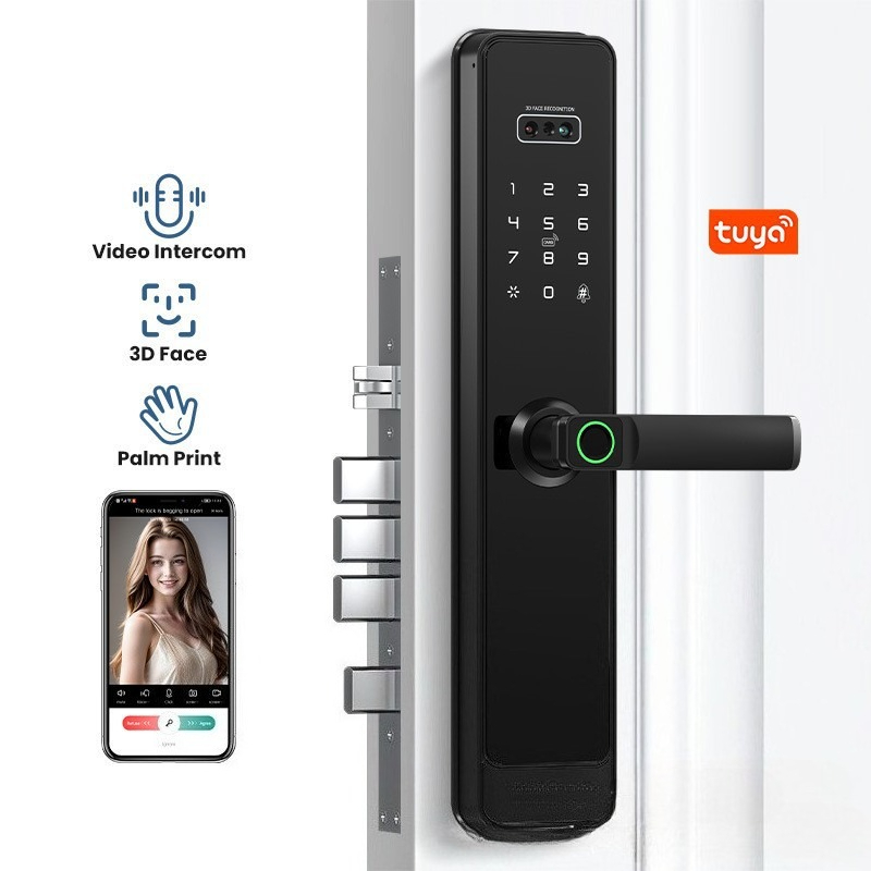 Door Lock Smart Keypad - EGFirtor Halbautomatisches Tuya Fingerabdruck-Passwortschloss Fernentriegelung per