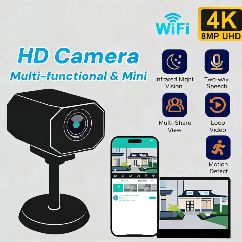 Home Security Hidden Cameras - 4K HD WiFi-Überwachungskamera für Zuhause, Mini-Smart-IP-Überwachung