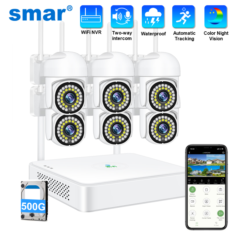 Home Security Blink - Smar 3MP Kabelloses CCTV-Sicherheitskamerasystem PTZ WLAN