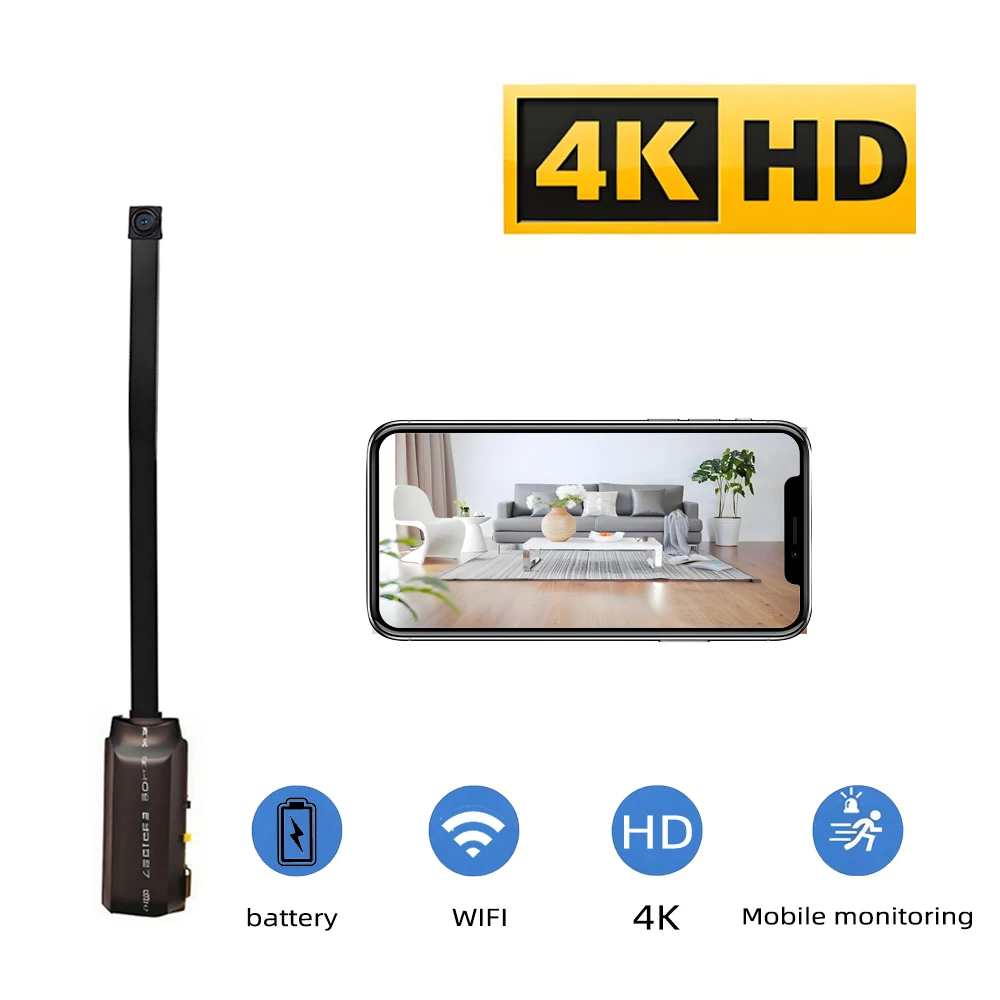 Home Security Hidden Cameras - Verbesserte Version, 4K HD Mini WLAN-Kamera,