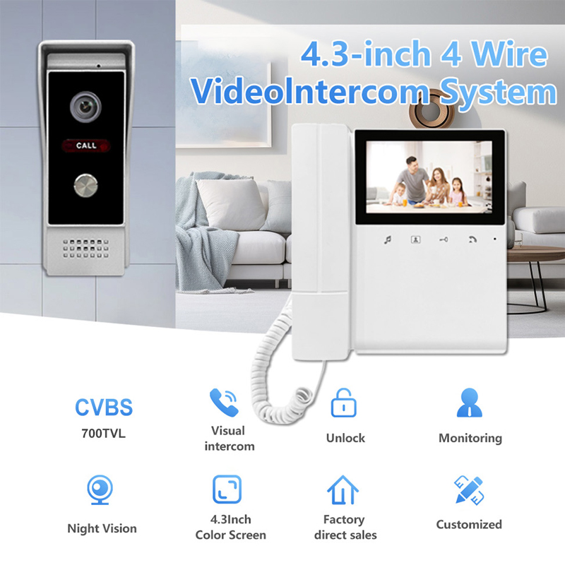 4,3 Zoll TFT-Monitor 4-verkabe – Peephole Camera Viewer Bewertung und Preis