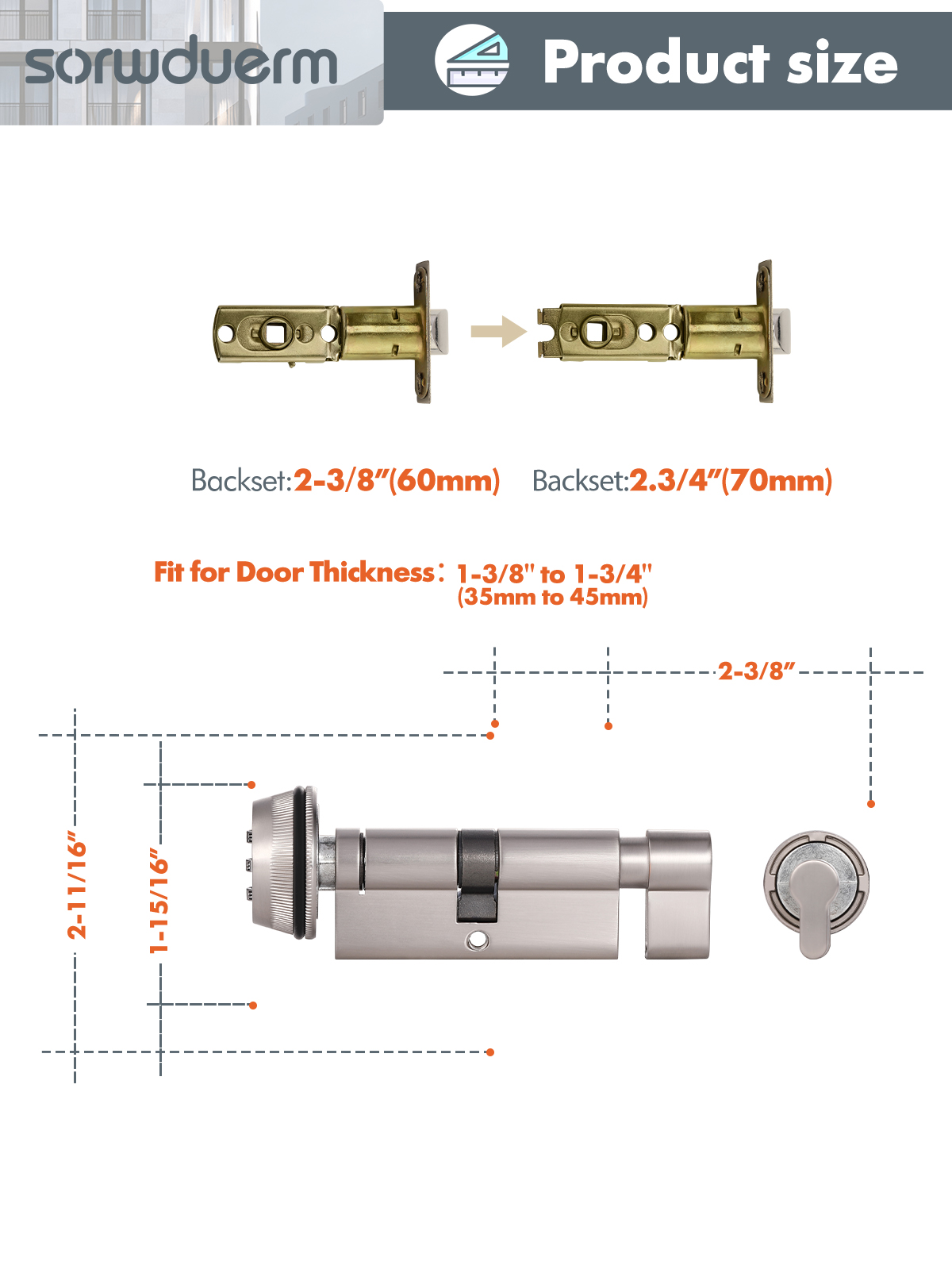 1 Zinklegierung Innentürschlos – Home Security Key Bewertung und Preis