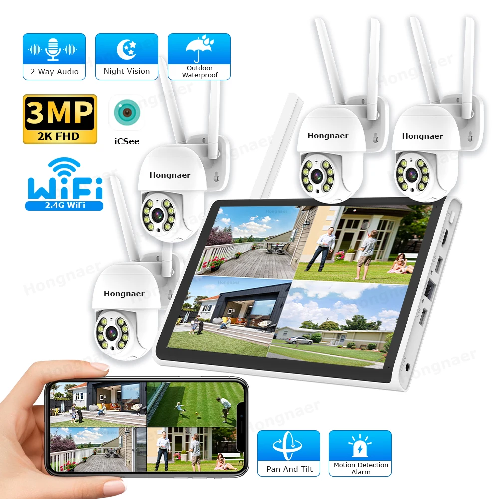 2026 Hongnaer 3MP 4-Kanal WLAN – Home Security Wireless Cameras Bewertung und Preis