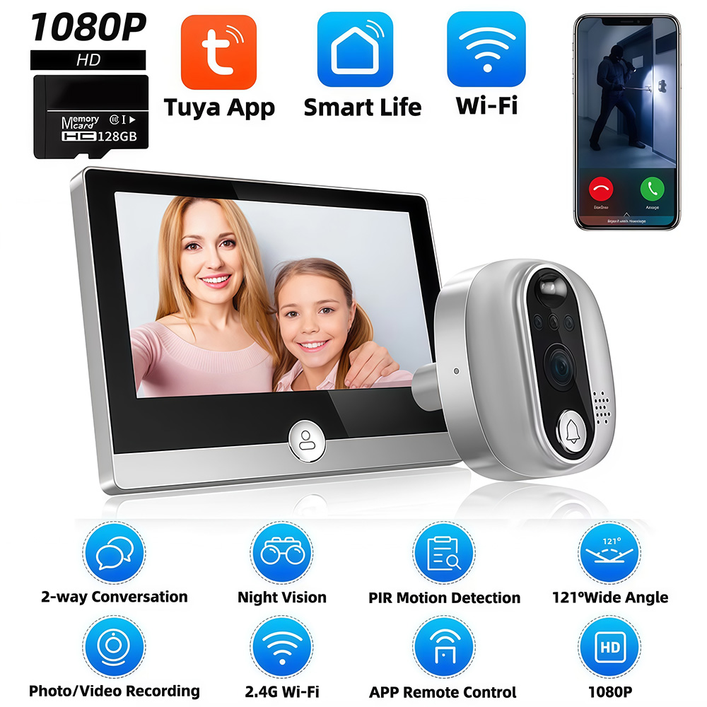 Tuya 1080P WiFi Türklingel Kam – Peephole Camera Viewer Bewertung und Preis